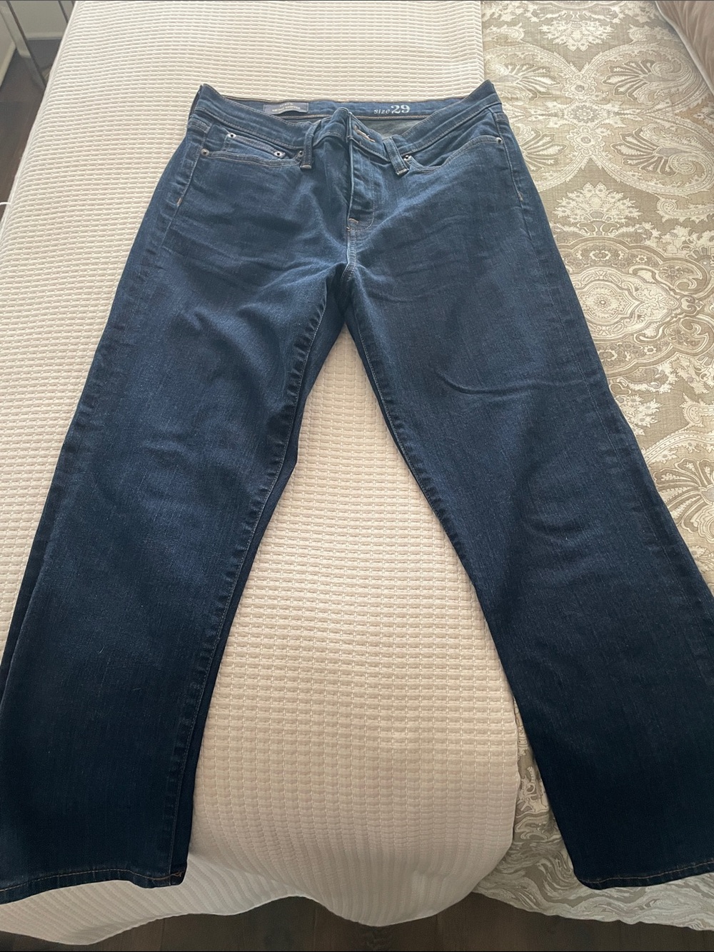 J crew dark wash straight leg denim